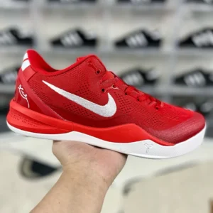 Nike Red White Mesh Low-Top Basketball Shoes