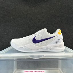 Nike Kobe White Purple Low Top Basketball Shoes