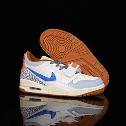 Nike White Blue Leather Retro Sneakers Gum Sole