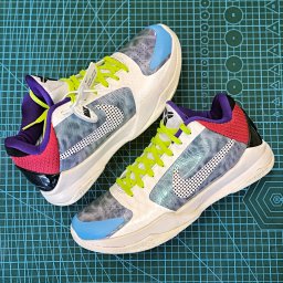 Nike Retro Low Top Running Shoes Gray Blue Neon Laces